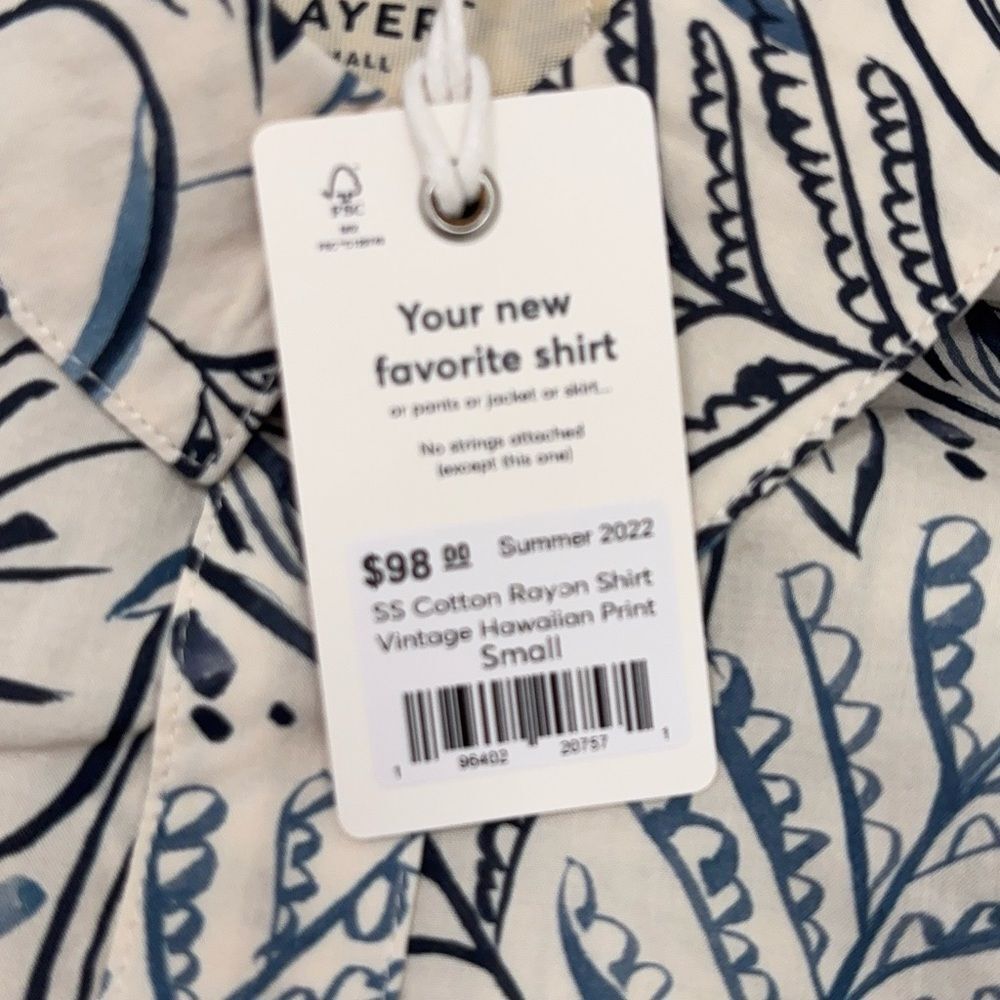 Marine Layer Vintage Hawaiian Print SS Cotton Rayon Shirt | Size Small | NEW - Picture 4 of 5